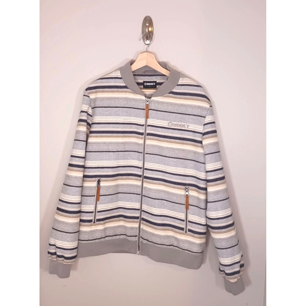 Hooey Striped Full Zip Men's Jacket Size L